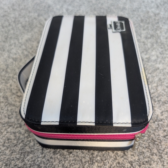 Caboodles Cosmetic Case Striped Travel Bag 8" Make-Up Organizer Storage Y2K - Picture 3 of 10